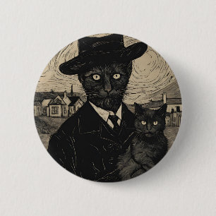Goth Cat Vincent Van Gogh Black cats 6 Cm Round Badge