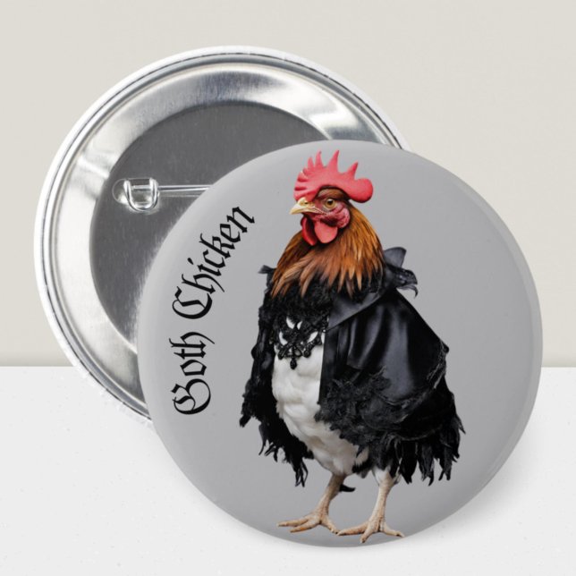 Goth Chicken Gothic grunge Witchy 6 Cm Round Badge (Creator Uploaded)