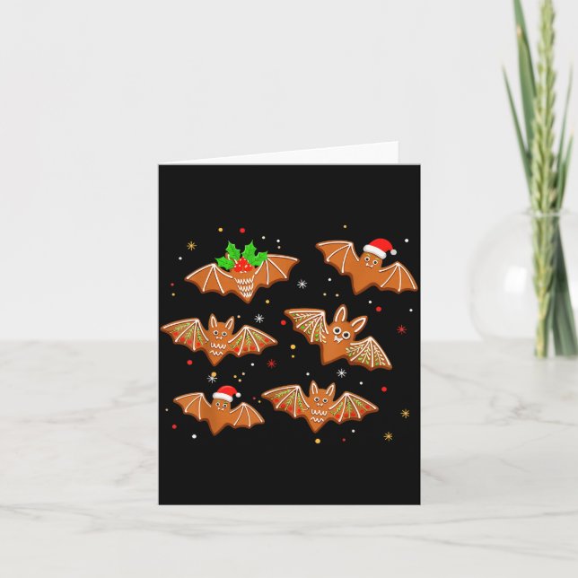 Goth Christmas Shirt For Kids, Soky Cute Bat Ginge Card (Front)