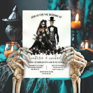 Goth Corpse Bride & Groom Wedding Invitation