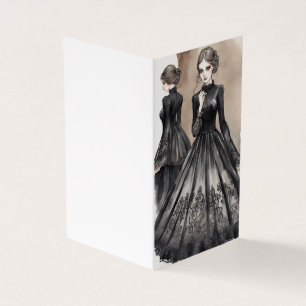Goth Couture LBD Blank Greeting Card
