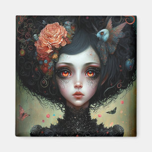 Goth Creepy Cute Girl Gothic Magnet