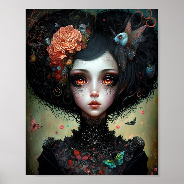 Goth Creepy Cute Girl Gothic Poster (Front)