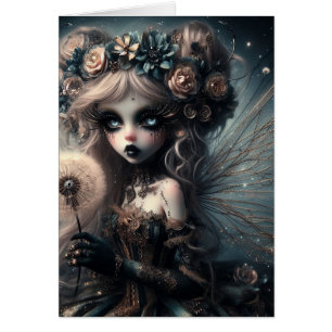 Goth Dandelion Fairy All Occasions Blank Inside 