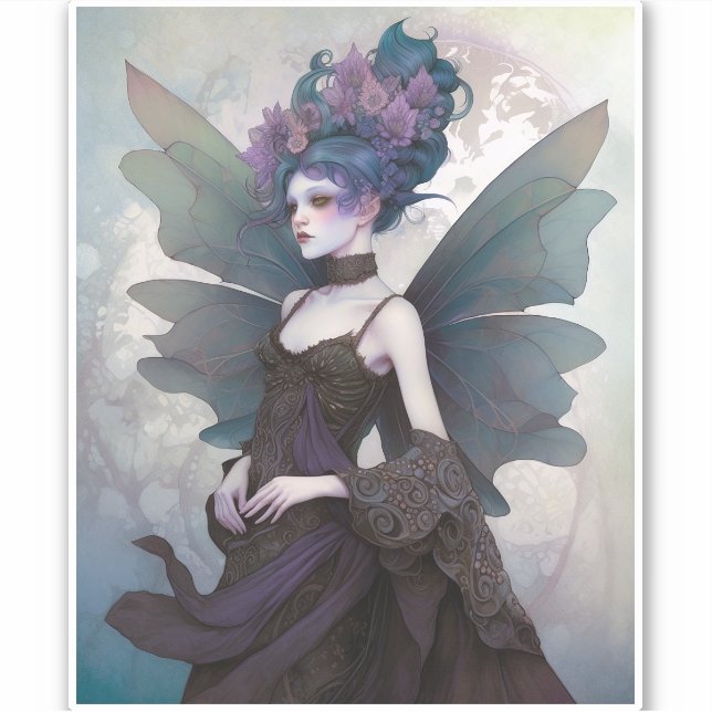 Goth Dark Fairy Girl Fantasy Art (Front)
