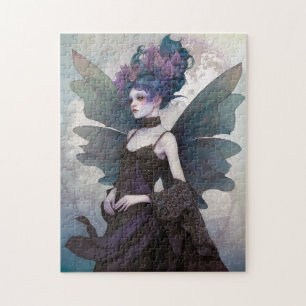 Goth Dark Fairy Girl Fantasy Art Jigsaw Puzzle