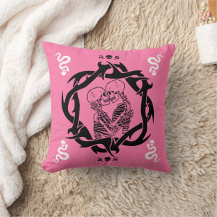 Goth Dark Pink Romantic Lovers Gift Cushion