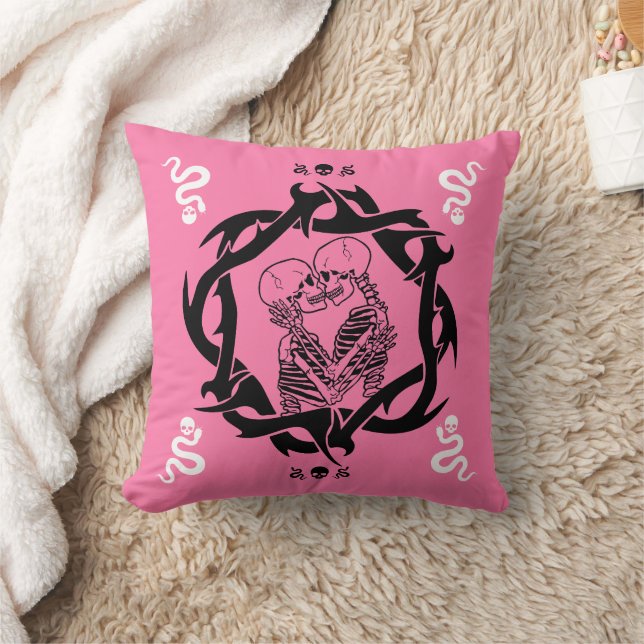 Goth Dark Pink Romantic Lovers Gift Cushion (Blanket)
