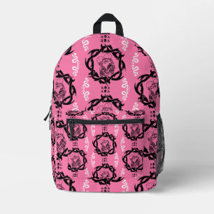 Goth Dark Pink Romantic Lovers Gift Printed Backpack