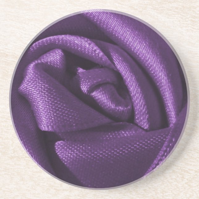 Goth Dark Purple Rose Coaster (Front)