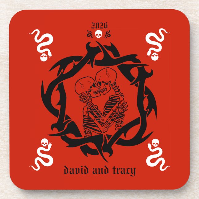 Goth Dark Romantic Lovers Gift Coaster (Front)
