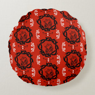 Goth Dark Romantic Lovers Gift Round Cushion