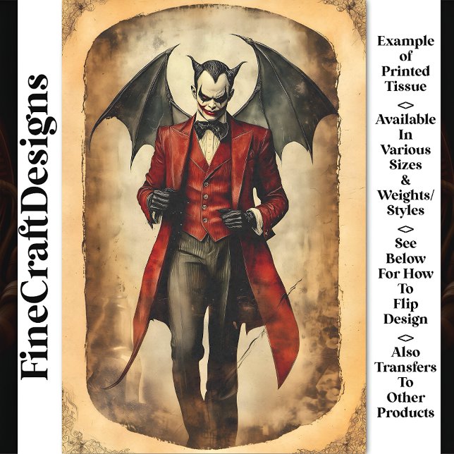 Goth Devil Vampire Sinister Makeup BB3 Decoupage Tissue Paper (Creator Uploaded)