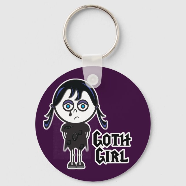 Goth Emo Girl Key Ring (Front)