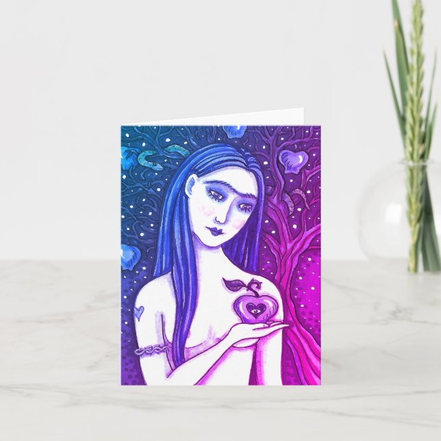GOTH EVE, DARK SIDE OF EDEN, APPLE & SERPENT Blank Card (Front)