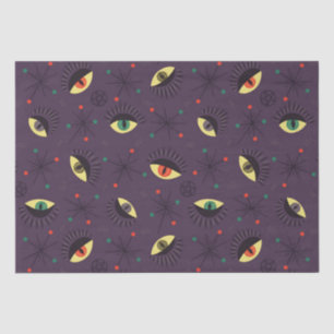 Goth Eyes Witchy Pattern - Occult Purple Mystical  Tissue Paper