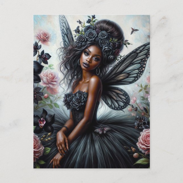 Goth Fairy With Dark Skin Postcard (Front)