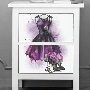 Goth Fashion   Purple Dress with High Heels Splat Tissue Paper