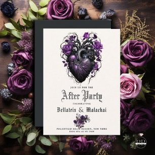 Goth Floral Heart Deep Amethyst Purple After Party Enclosure Card