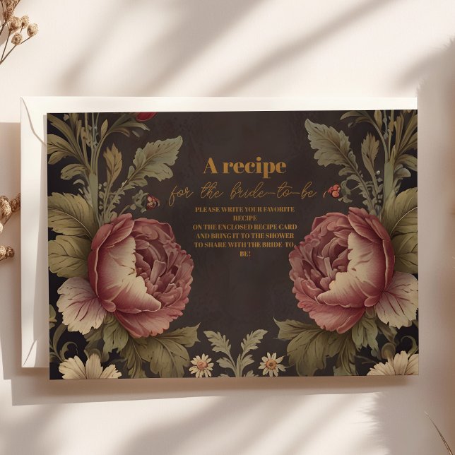 Goth Floral Victorian Bridal Shower Enclosure Card (Creator Uploaded)