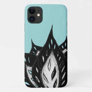 Goth flower abstract tattoo design iPhone 11 case