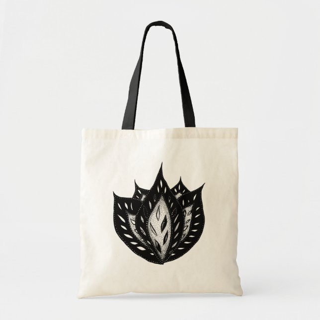 Goth flower abstract tattoo design tote bag (Front)