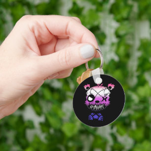 Goth Genderfluid Pride Flag Coloured Bear Key Ring