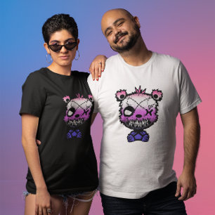 Goth Genderfluid Pride Flag Coloured Bear T-Shirt