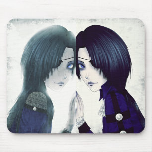 Goth ghost twin mouse pad