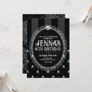 Goth Girl Black Raven Theme Party Invitation
