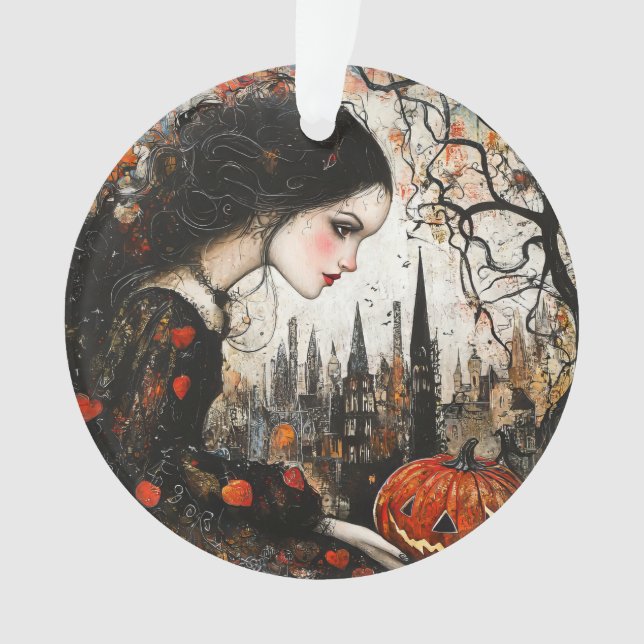 Goth Girl Halloween Ornament (Front)