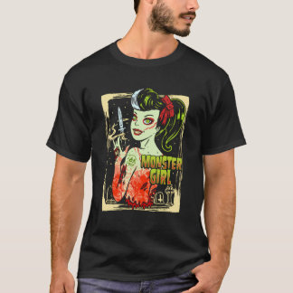 Goth Girl Monster Pinup Zombie Rockabilly T-Shirt