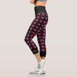 Goth Girl Pink Black Skulls Pattern Cool Monogram Capri Leggings<br><div class="desc">Cool pink skull black leggings for your favourite emo friend. These fun punk rock pants can be personalised with your monogram.</div>