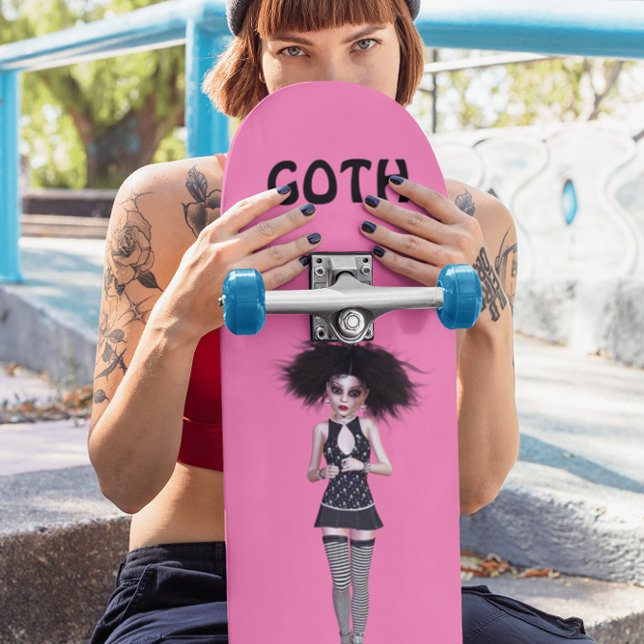 GOTH GIRL PINK GIRLS SKATEBOARD  (Creator Uploaded)