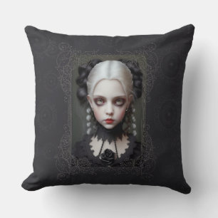 Goth Girl Portrait Pillow