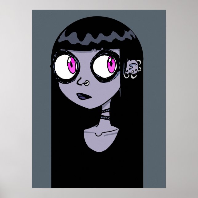 Goth Girl Portrait Poster (Front)