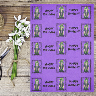 Goth Girl Tattoos Barbed Frame Purple Birthday Tissue Paper