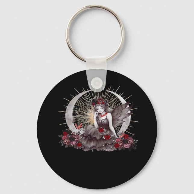 Goth Girl Whimsigoth Classic Key Ring (Front)