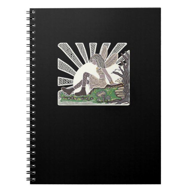 Goth Girl Whimsigoth Fairy Oversized Notebook (Front)