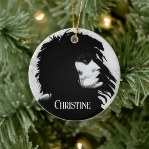 Goth Goddess Woman Portrait Iconic Fashion Art Ceramic Tree Decoration