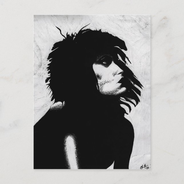 Goth Goddess Woman Portrait Iconic Fashion Art Postcard (Front)