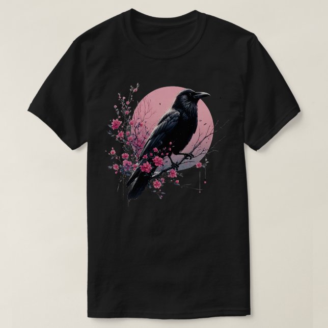Goth Gothic Dark Spooky Raven Crow Witchy Tree Pur T-Shirt (Design Front)