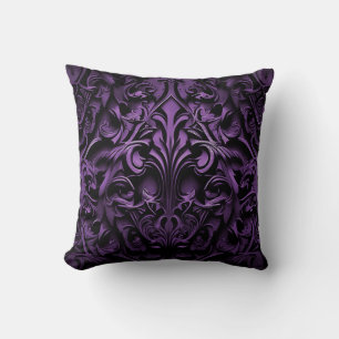 Goth Gothic Design Black & Purple Cushion