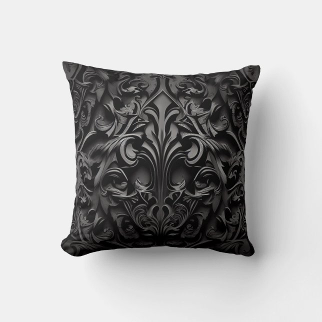 Goth Gothic Design Black & White Cushion (Front)