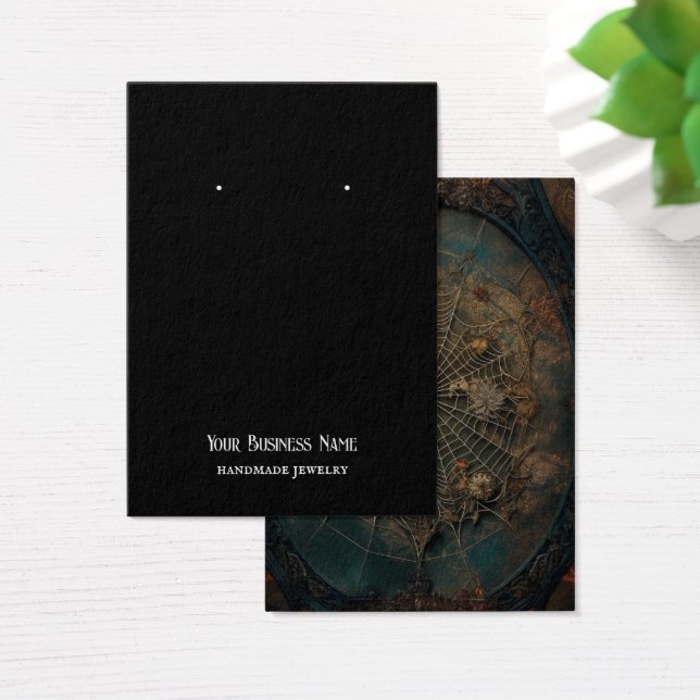 Goth Gothic Spiderweb Earring Display Card (Desk)