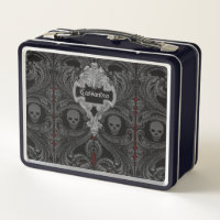 Goth Grey Ornament with Skull Personalised