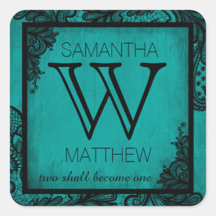 Goth Grunge Lace Wedding Gift Label
