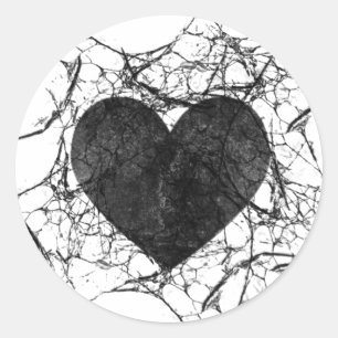 Goth Grunge Shattered Heart Stickers