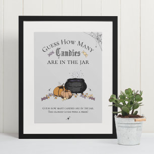 Goth Guess How Many Candies Baby Shower Game Poster