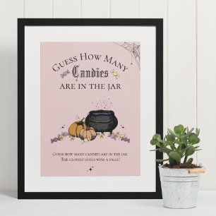 Goth Guess How Many Candies Baby Shower Game Poster